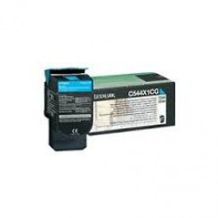 Lexmark C544X1 Cyan High Yield Original Toner Cartridge C544X1CG (4000 Pages) for Lexmark C544dn, C544dtn, C544dw, X543dn mfp, X544dn mfp, X544dw mfp, X544dte mfp, X546dtn, X548dte